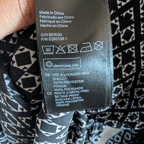 H&M X Coachella Black & White Fringe Romper Size 8 Festival Boho Western - Picture 13 of 13